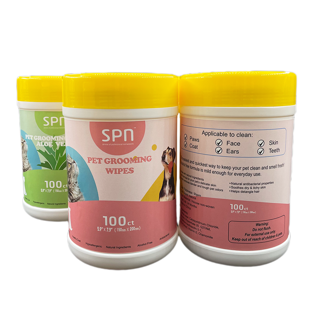 免冲洗宠物清洁湿巾适用于狗和猫清洁泪痕护理宠物湿巾